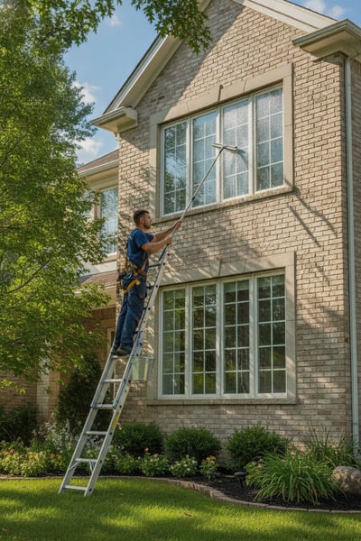A designer sketching ideas by a bright window